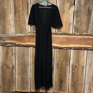 Chiffon flutter sleeve dress